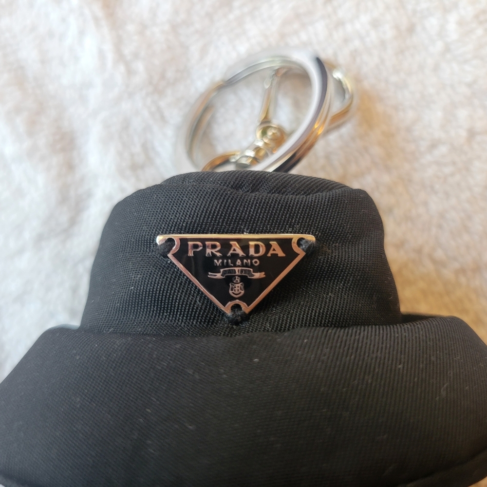 Prada Soft Robot Re-Nylon Bucket Hat Keychain Charm Black Nylon - Picture 6 of 9